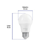 Foco LED 6 W (40 W) A19, 6500K Blanca Fría, 570 Lm, Basic