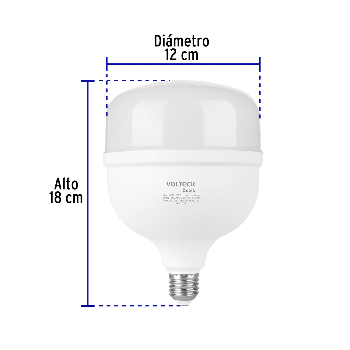 Foco LED Alta Potencia 40 W (450 W) 6500K Blanca Fría, Basic