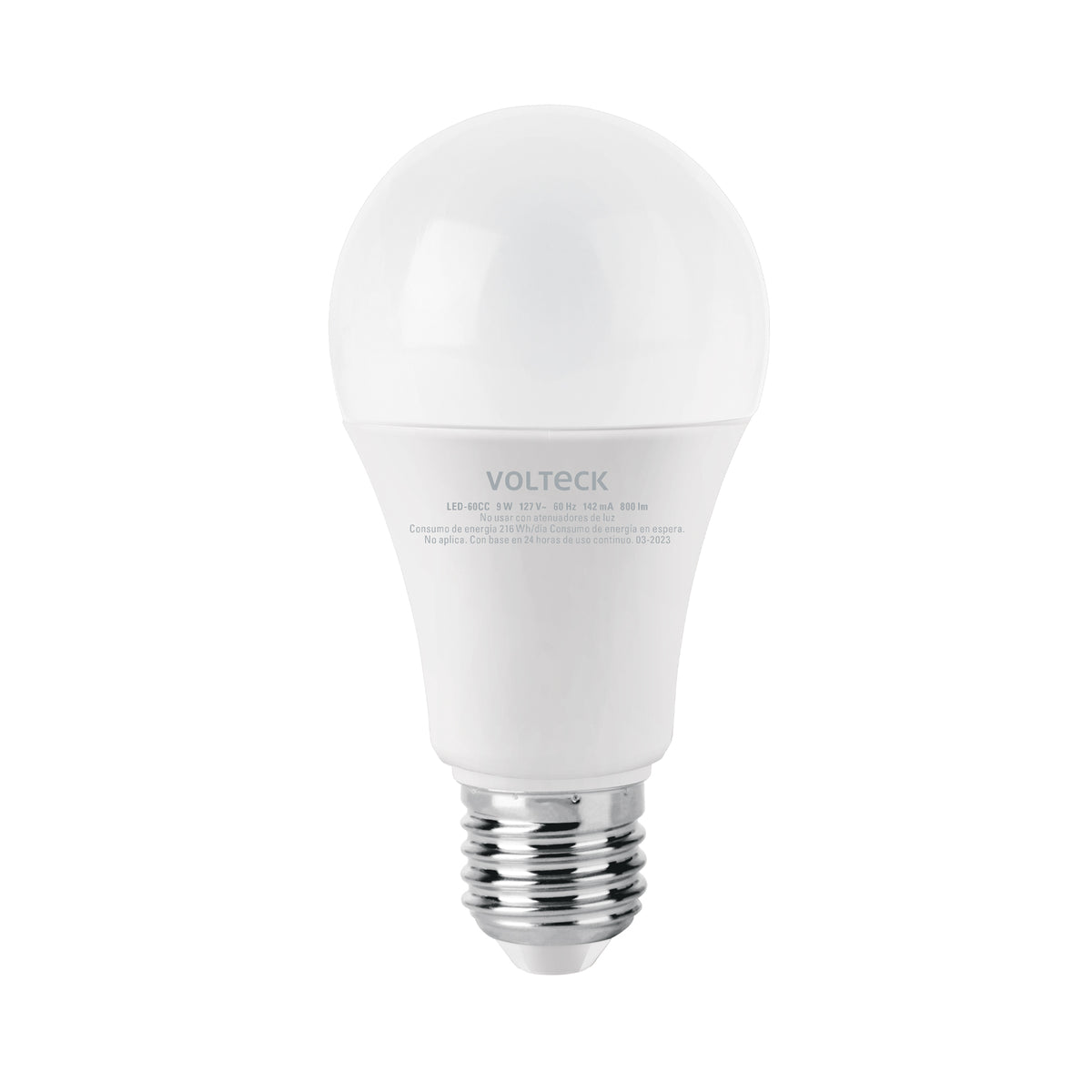 Foco LED 9 W (60 W) A19, 3000K blanca cálida, 800 lm, caja