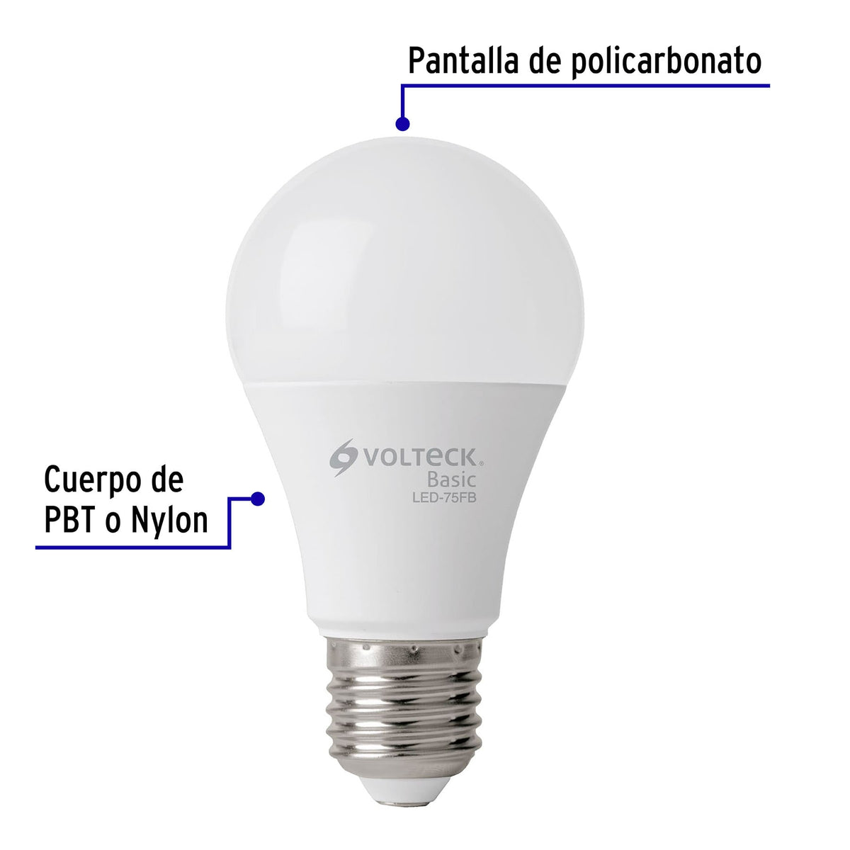 Pack 4 Focos LED 10 W (75 W) A19, 6500K Fría, 950 Lm, Basic