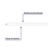 Tubo LED T5 16 W G5, 6500K Blanca Fría, Opalino, Volteck