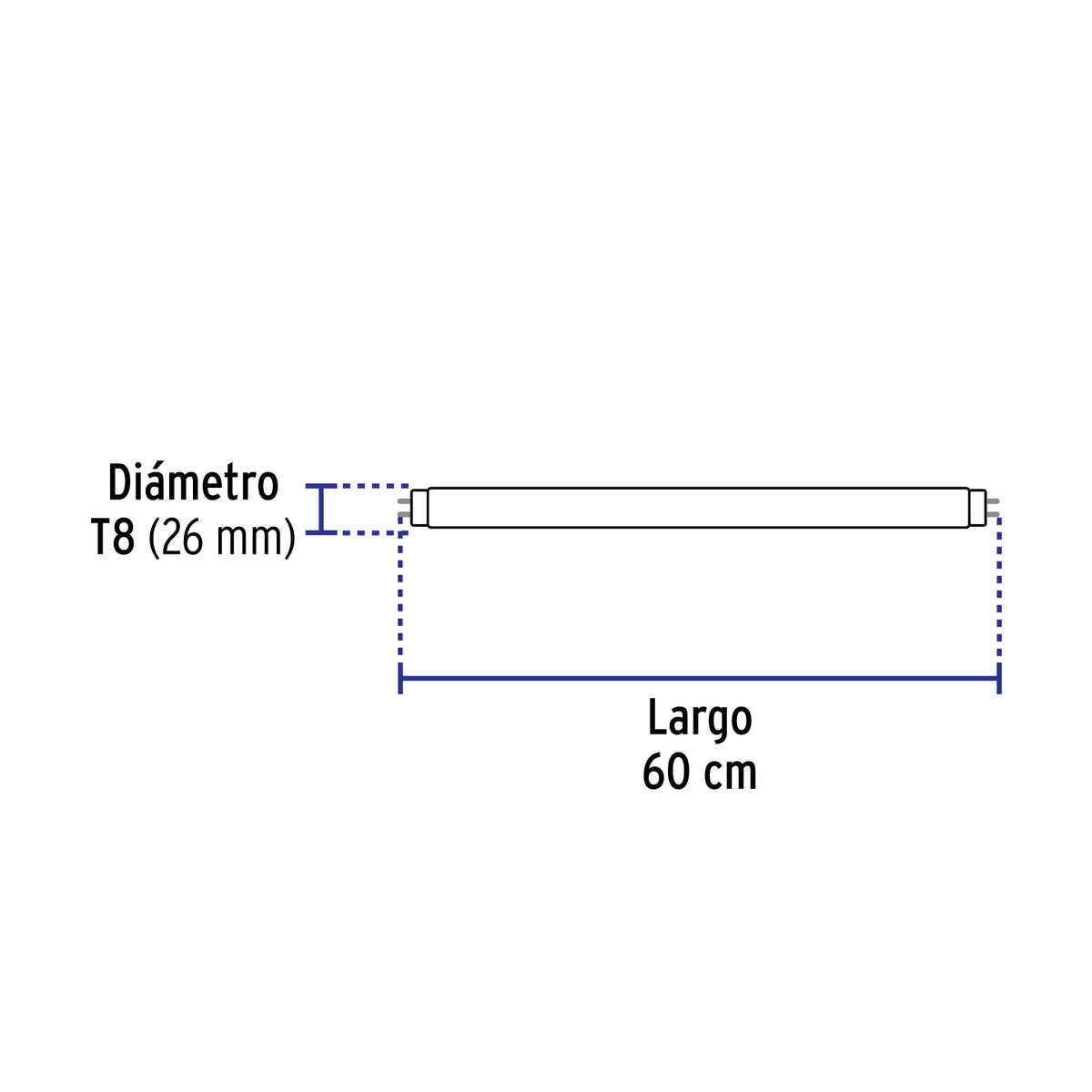 Tubo LED T8 9 W G13, 6500K Blanca Fría, Opalino, Volteck