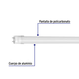 Tubo LED T8 9 W G13, 6500K Blanca Fría, Opalino, Volteck