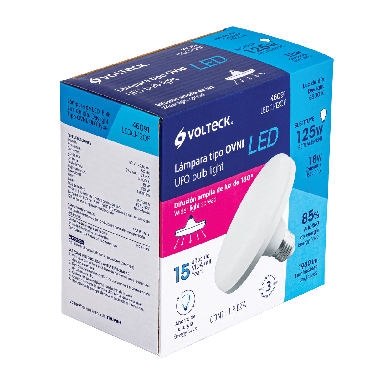Lámpara LED Tipo Ovni 18 W (Equiv. 125 W), Luz de Día, Caja