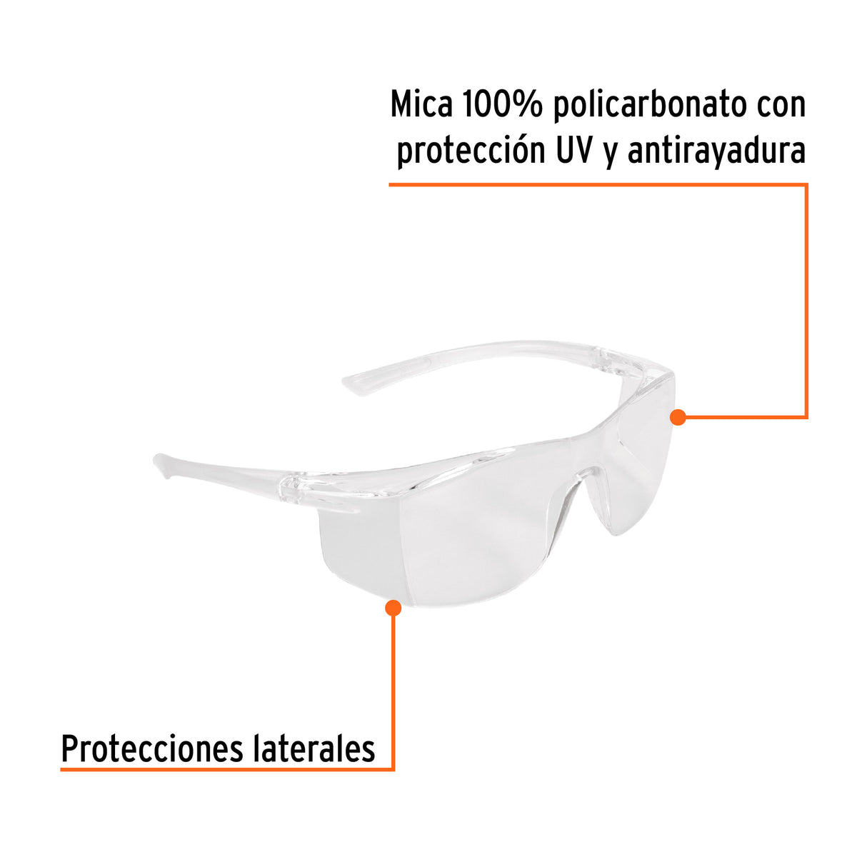 Lentes de Seguridad Transparentes con Antiempaño, Ultralite
