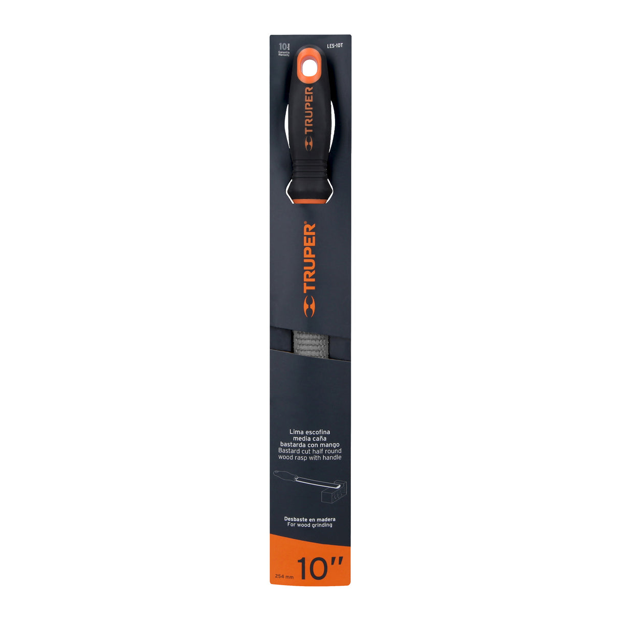 Lima Escofina 10' con Mango Doble Inyección, Truper