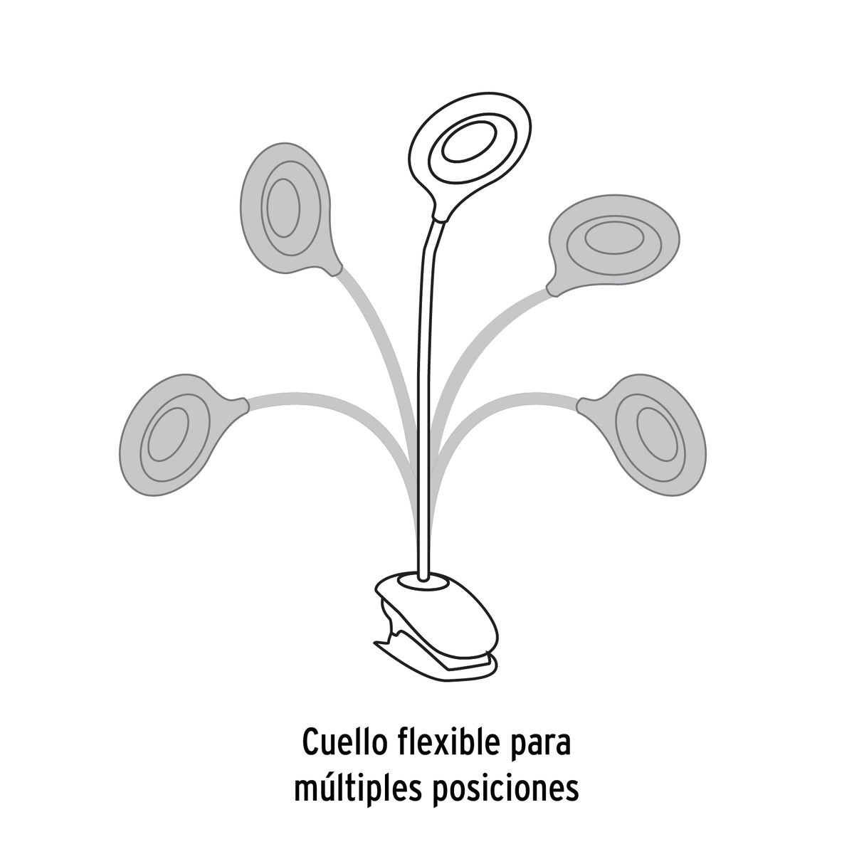 Lámpara Escritorio LED 4 W Recargable C/Clip, 3 Intensidades