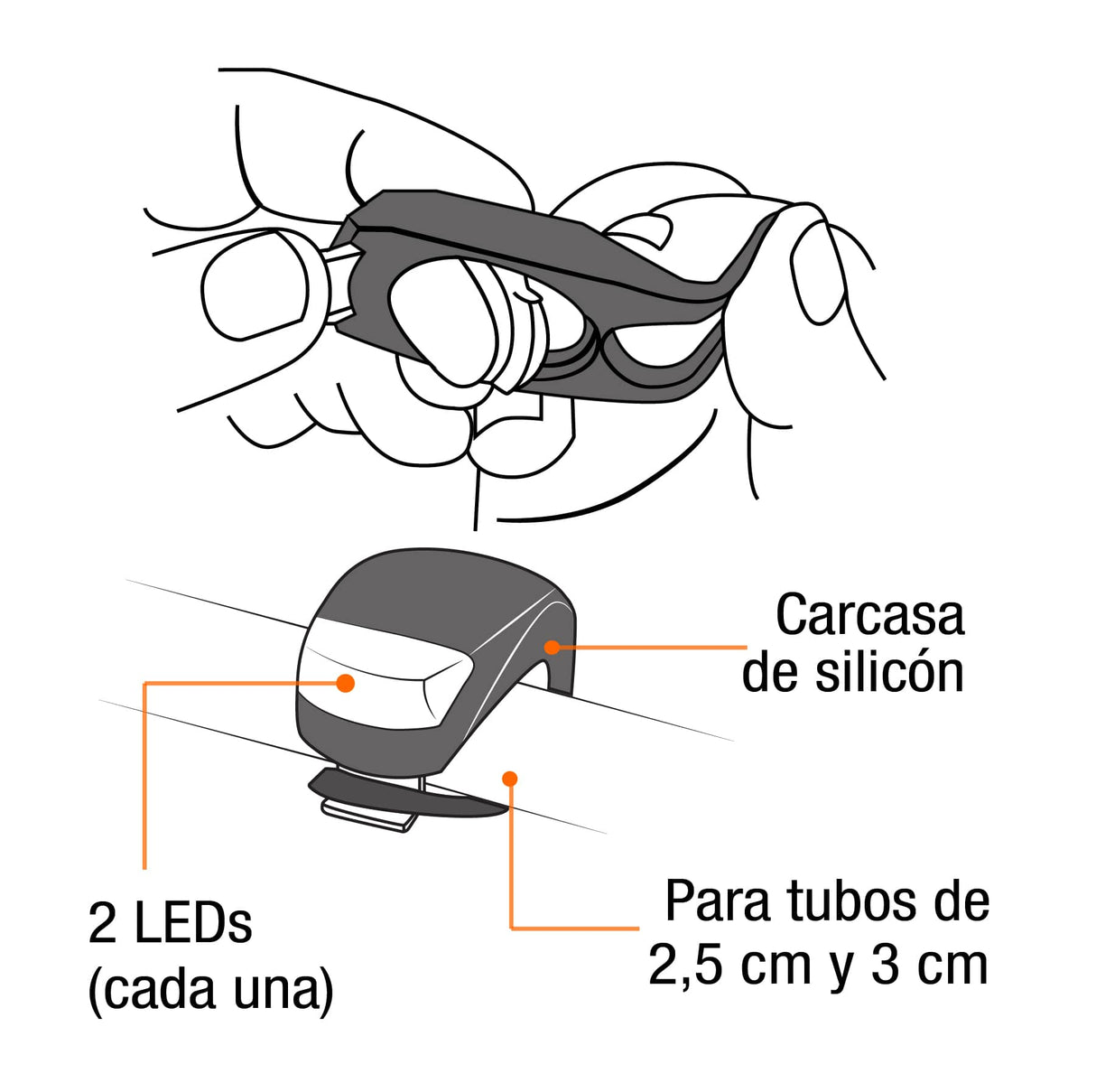 Juego de Linterna Trasera y Delantera para Bicicleta, Pretul