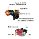 Juego de Linterna Delantera y Trasera para Bicicleta, Truper
