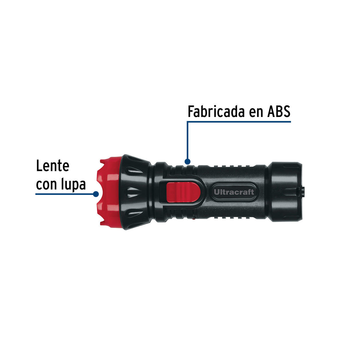 Linterna Plástica de LED, 40 Lm, Recargable, Ultracraft