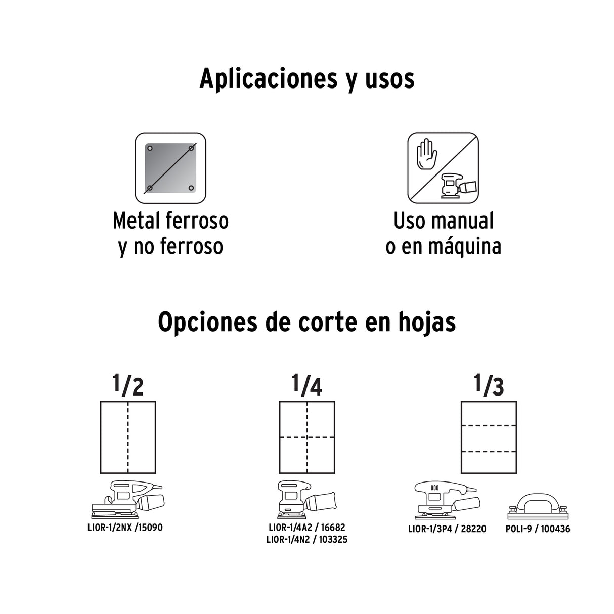 Lija de Esmeril Negra Grano 50 de Óxido de Aluminio, Truper