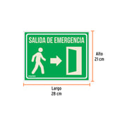 Letrero de Señalización 'Salida de Emergencia', 21 X 28 cm