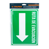 Letrero de Señalización 'Ruta Evacuación Derecha', 21 X 28 cm