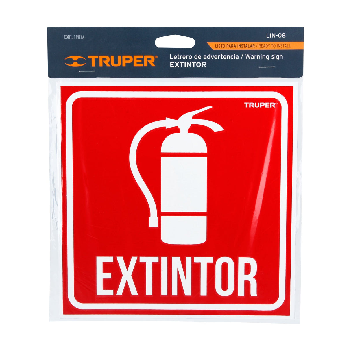 Letrero de Señalización 'Extintor', 19 X 19 cm, Truper
