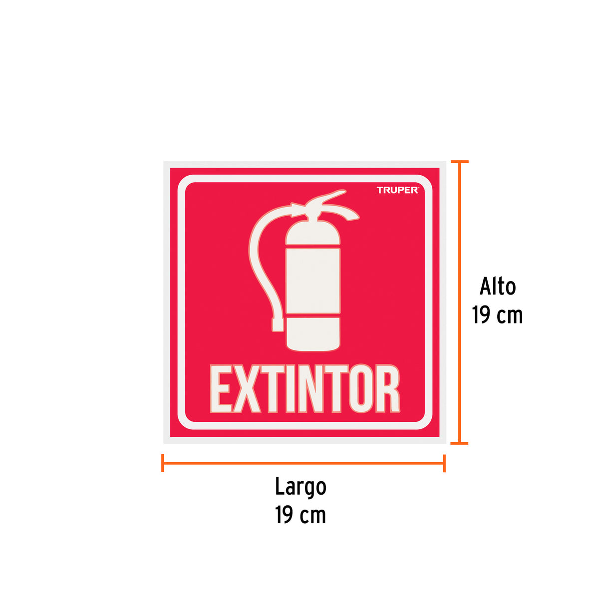 Letrero de Señalización 'Extintor', 19 X 19 cm, Truper