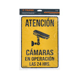 Letrero de Señalización 'Cámaras en Operación', 25 X 34 cm