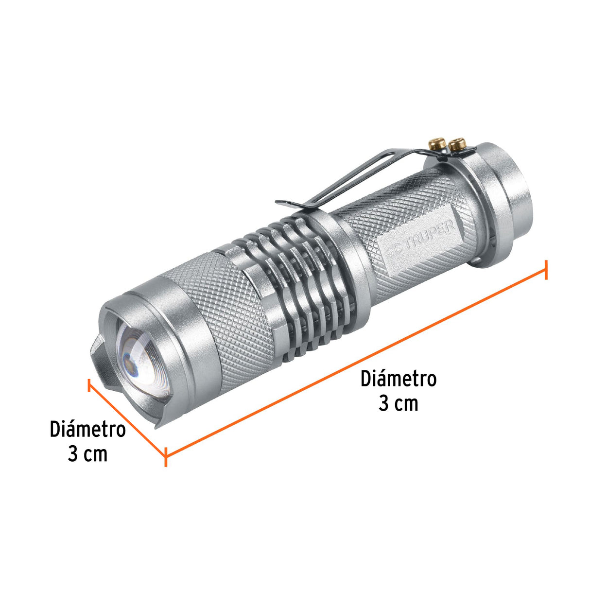 Linterna de Aluminio 1 LED de 40 Lm con 1 Pila Aa, Truper