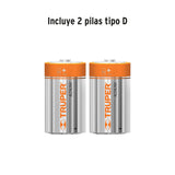 Linterna Plástica 1 LED 180 Lm con 2 Pilas D, Truper