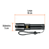 Linterna LED Recargable, de Aluminio, 1, 200 Lm, Truper