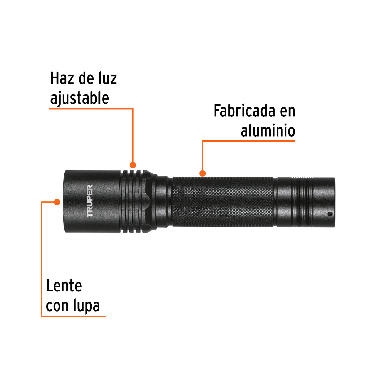 Linterna LED Recargable, de Aluminio, 340 Lm, Truper