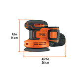 Lijadora Roto-orbital 5', 20 V, 1 Batería 2 Ah, Truper Pro