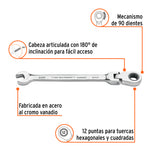 Llave Combinada con Matraca 8 mm Flexible, Expert