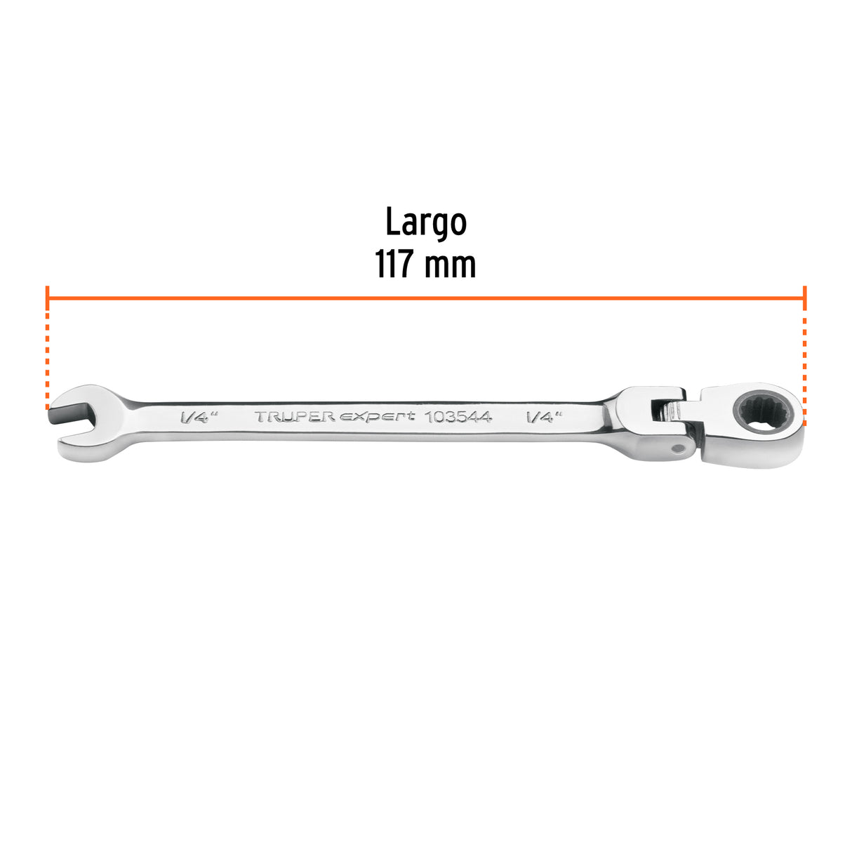 Llave Combinada con Matraca 1/4' Flexible, Expert