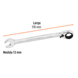 Llave Combinada Matraca Reversible 13MMX178 mm Largo, Expert