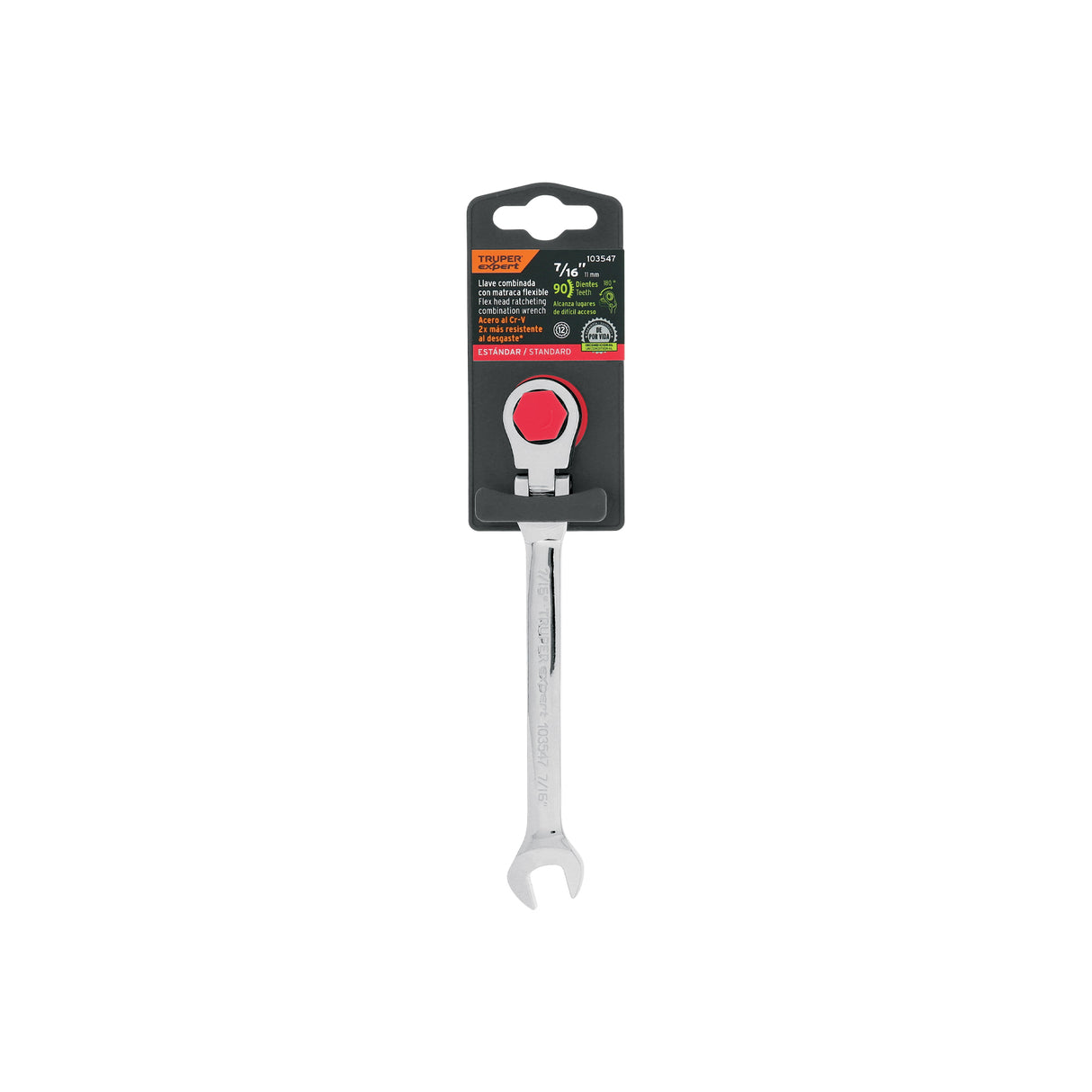 Llave Combinada con Matraca 7/16' Flexible, Expert