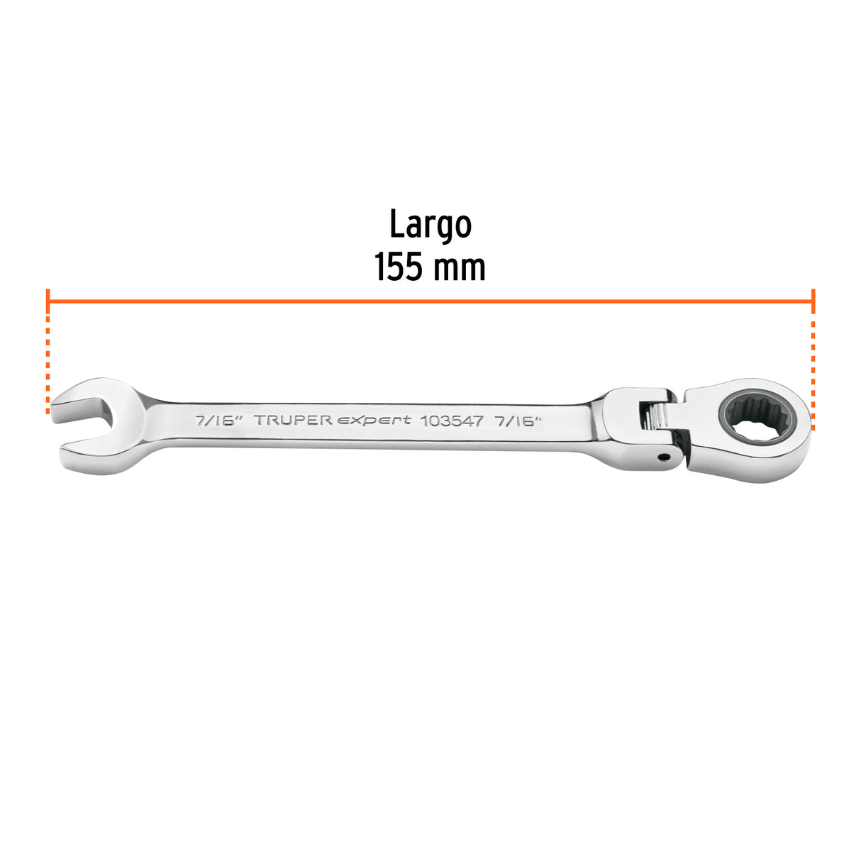 Llave Combinada con Matraca 7/16' Flexible, Expert
