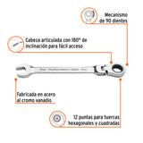 Llave Combinada con Matraca 17 mm Flexible, Expert