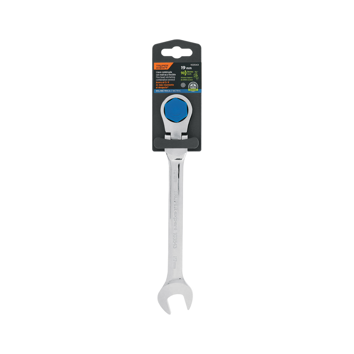 Llave Combinada con Matraca 19 mm Flexible, Expert