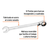 Llave Combinada Matraca Reversible 21MMX288 mm Largo, Expert