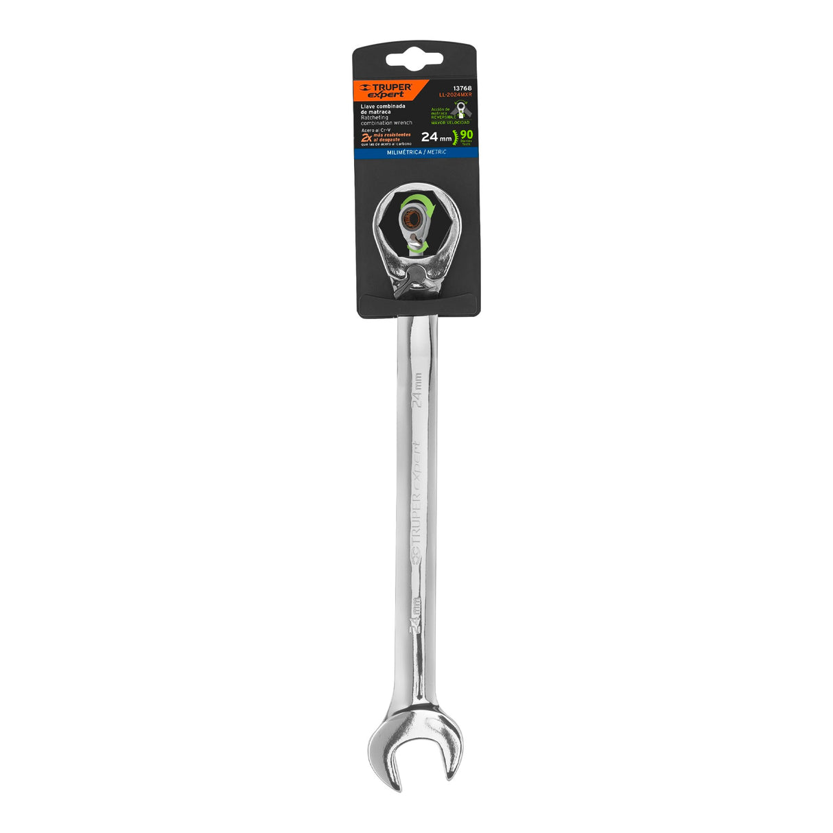 Llave Combinada Matraca Reversible 24MMX330 mm Largo, Expert