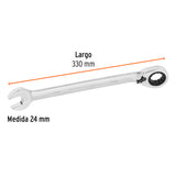 Llave Combinada Matraca Reversible 24MMX330 mm Largo, Expert