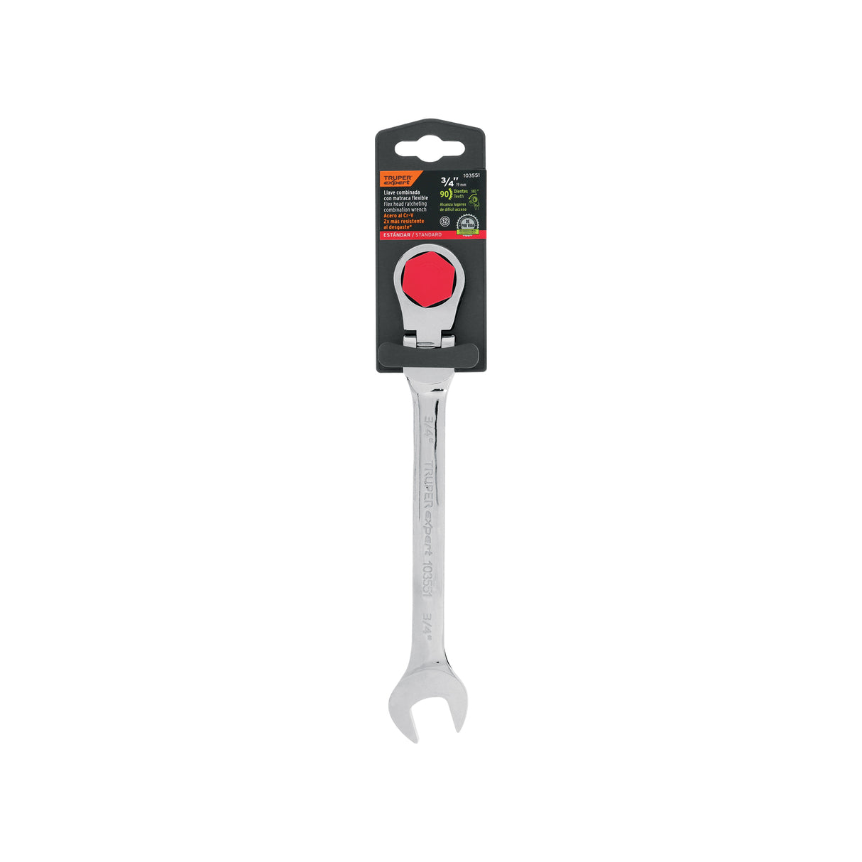 Llave Combinada con Matraca 3/4' Flexible, Expert