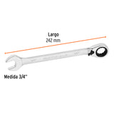 Llave Combinada Matraca Reversible 3/4'X242 mm Largo, Expert