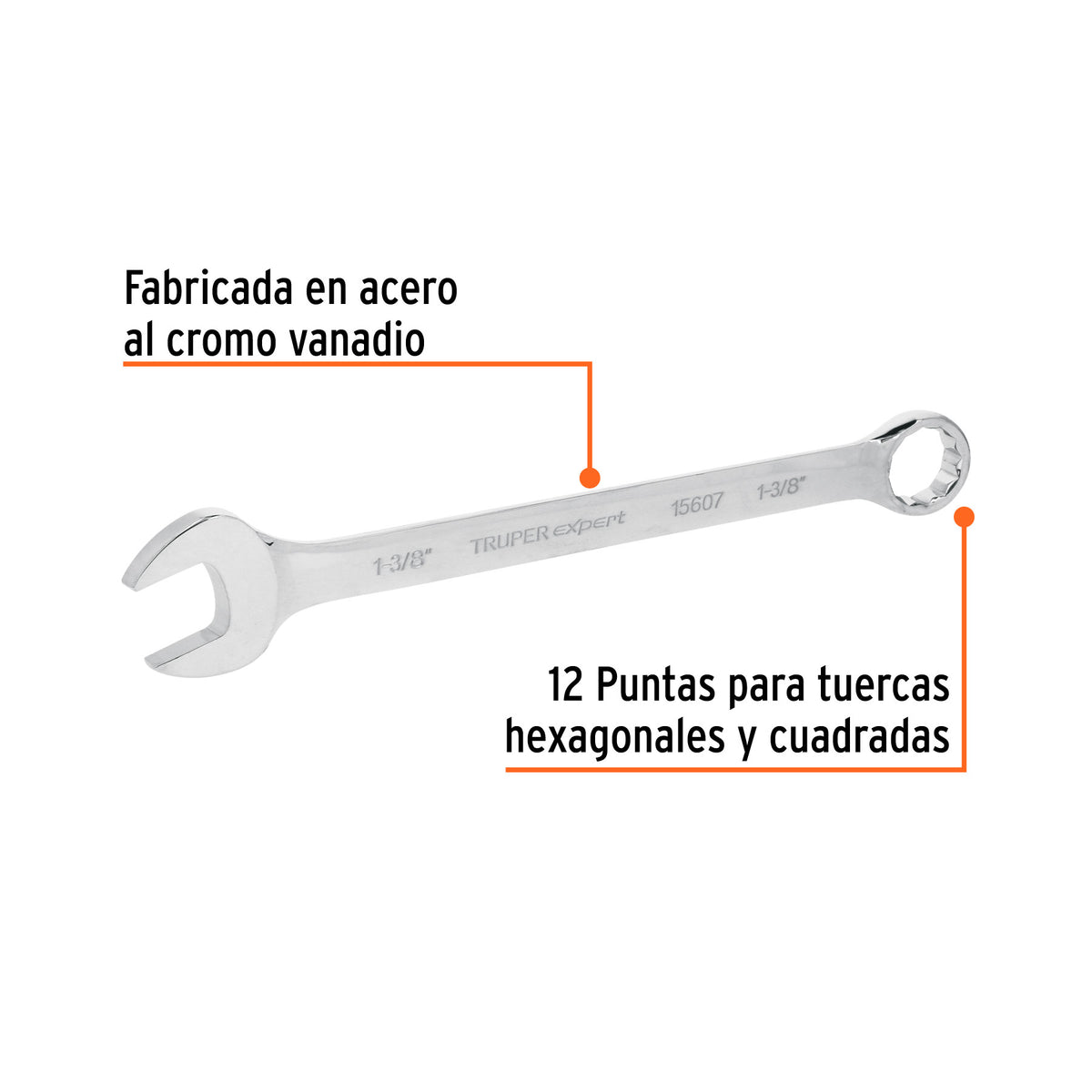 Llave Combinada Extralarga 1-3/8' X 454 mm de Largo, Expert