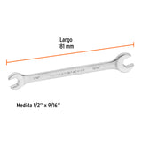 Llave Española, 1/2 X 9/16' X 181 mm de Largo, Truper Expert