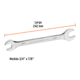 Llave Española, 3/4 X 7/8' X 242 mm de Largo, Truper Expert