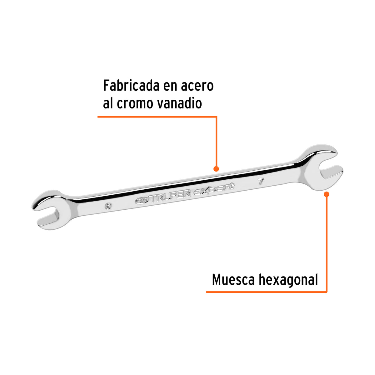 Llave Española 6 X 7 mm X 126 mm de Largo, Truper Expert