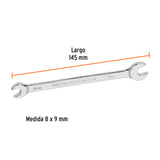 Llave Española 8 X 9 mm X 145 mm de Largo, Truper Expert