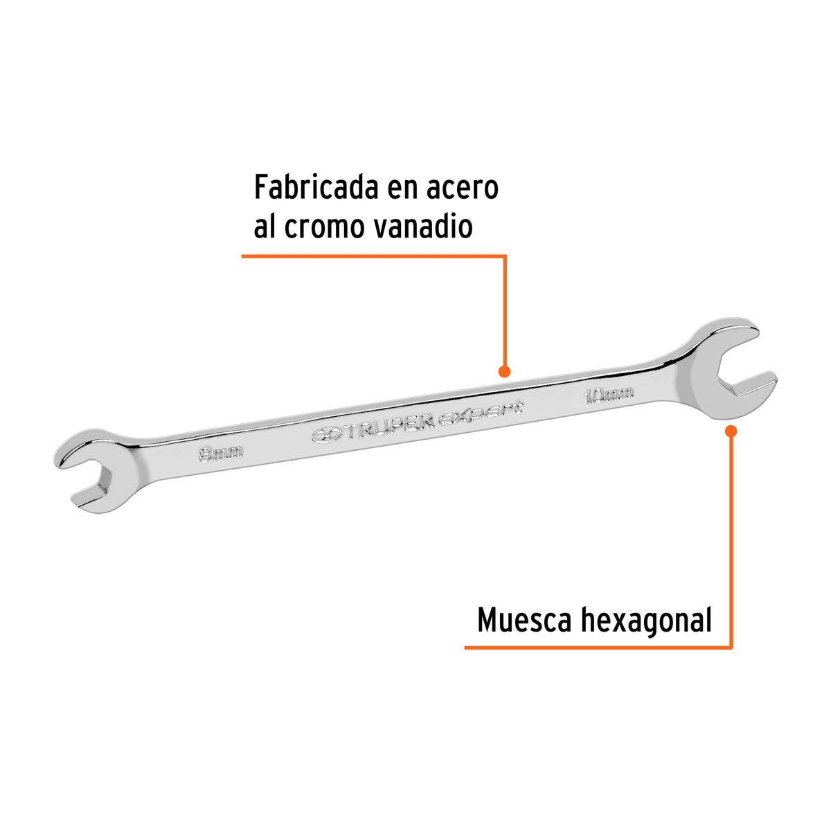 Llave Española 8 X 10 X 145 mm de Largo, Truper Expert