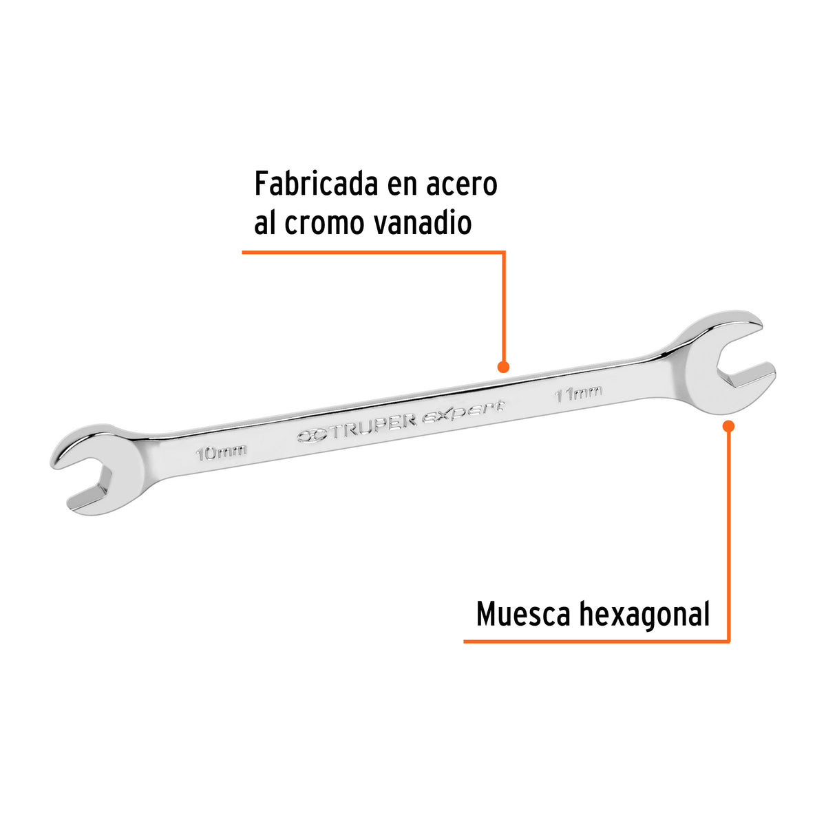 Llave Española 10 X 11 X 162 mm de Largo, Truper Expert