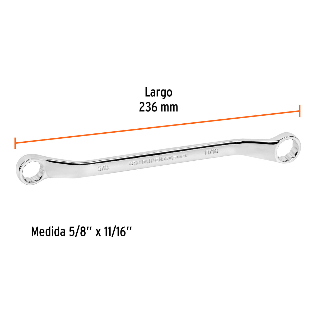 Llave de Estrías 5/8 X 11/16' X 236 mm Largo, Truper Expert