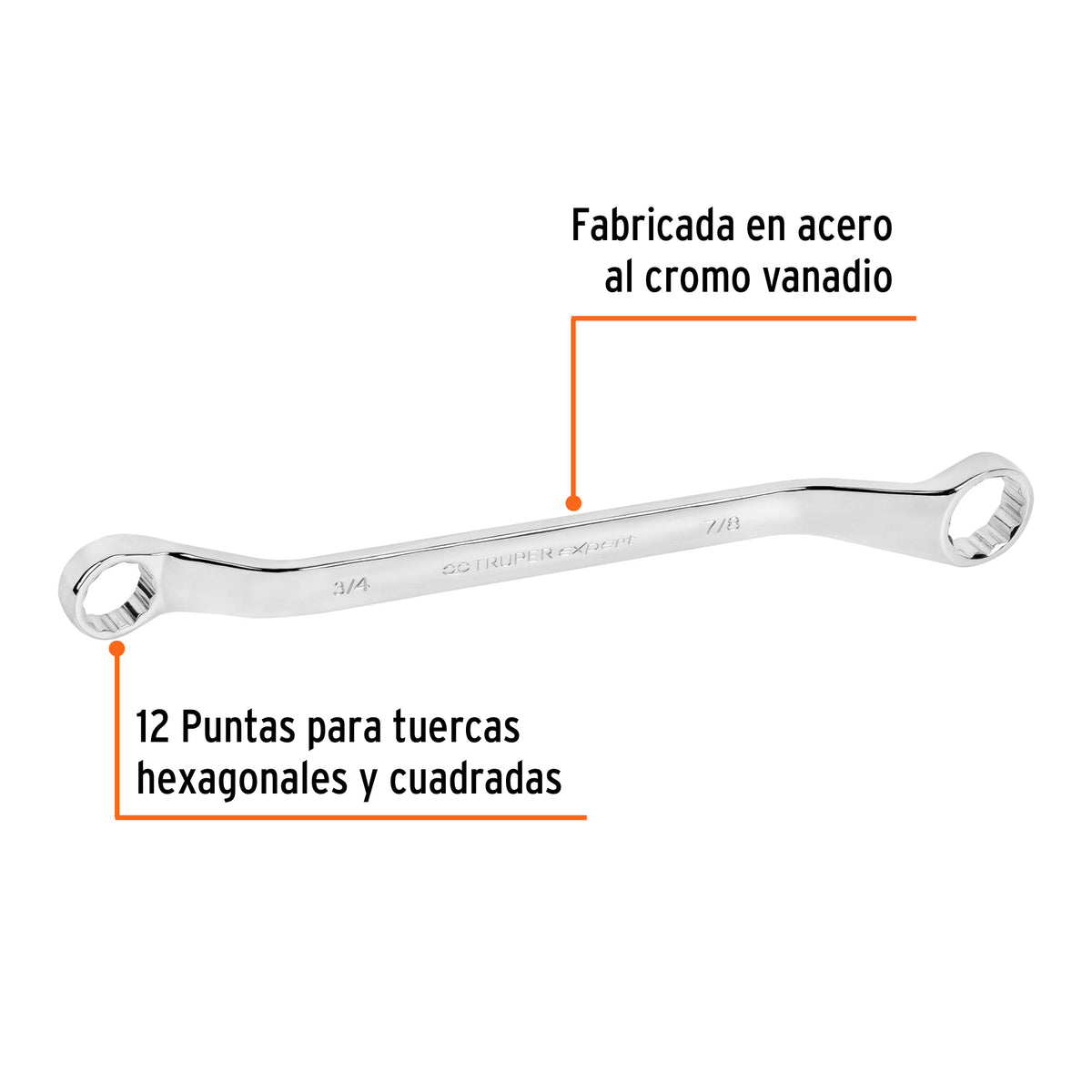 Llave de Estrías 3/4 X 7/8' X 291 mm Largo, Truper Expert