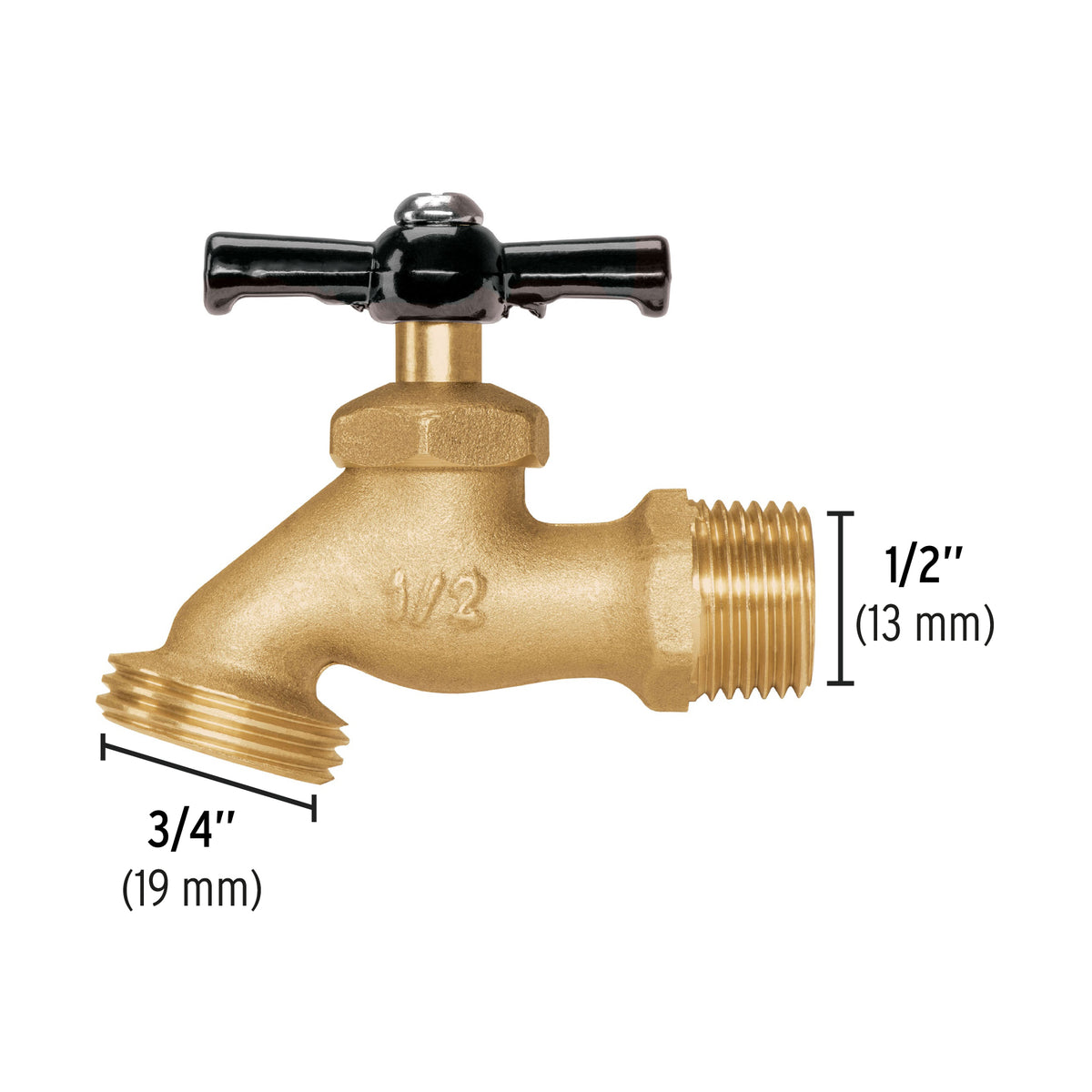 Llave para Manguera, de Latón, 100G, 1/2', Granel, Pretul