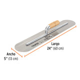 Llana Canto Redondo 24' X 5' con Mango de Madera, Truper