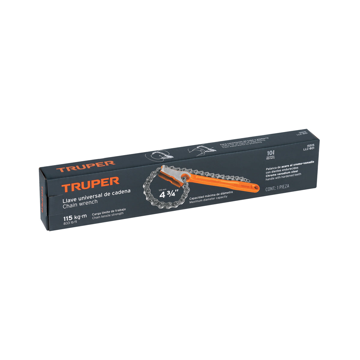 Llave Universal con Cadena con Mango de 11', Truper
