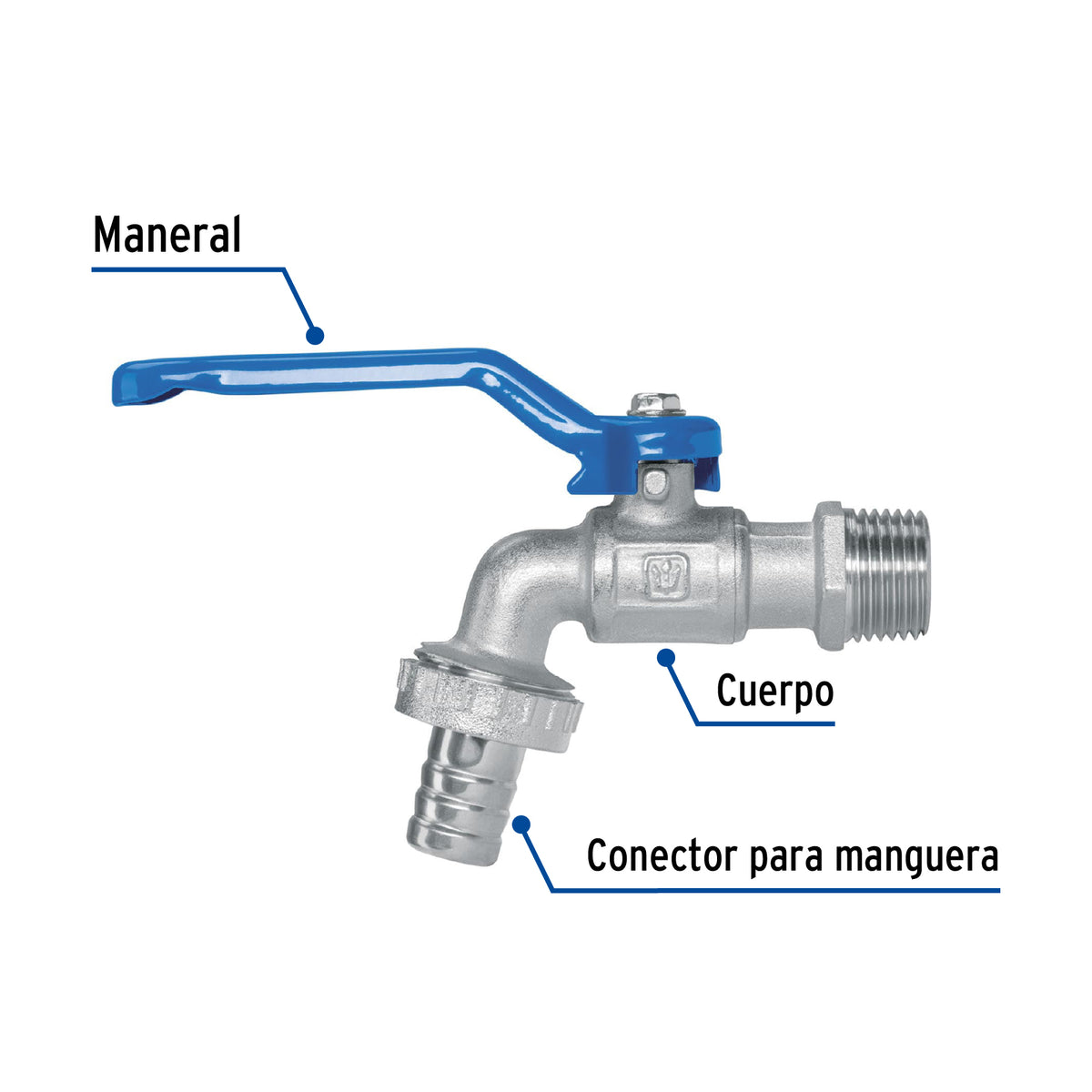 Llave de Esfera, de Latón, 140 g, Entrada 1/2', Foset